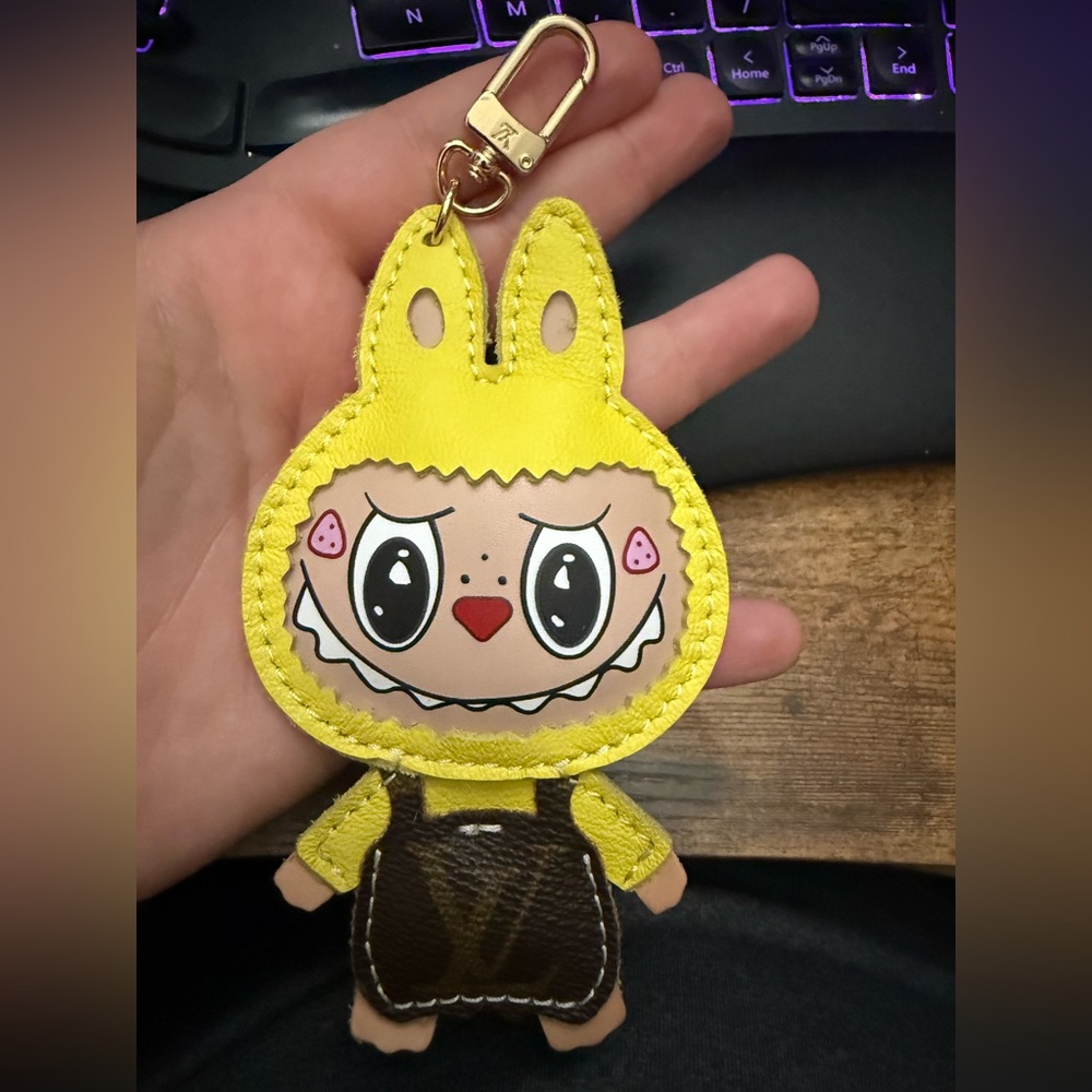 Upcycled LV Labubu Keychain